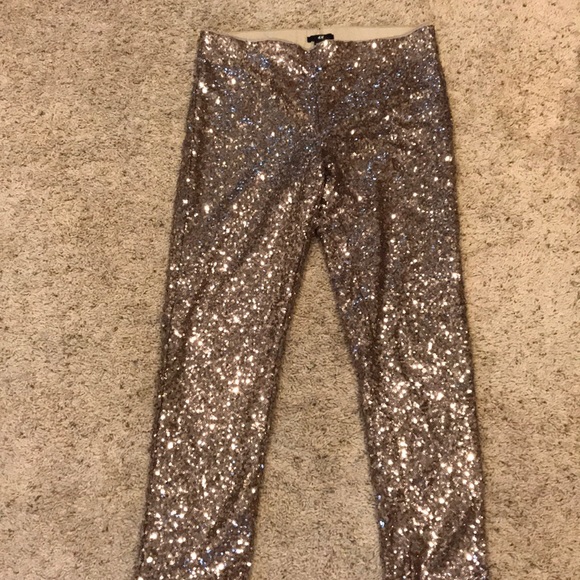Hm Gold Sequin Jegging Legging Pants 
